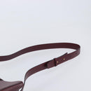CARTIER Must Line Shoulder Bag Leather Bordeaux Gold Auth ka6410-14