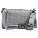 CHANEL Boy Chanel Matelasse Chain Bag Lamb Skin Red Gold CC Auth ka6411M-1
