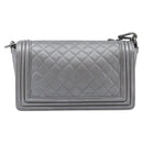 CHANEL Boy Chanel Matelasse Chain Bag Lamb Skin Red Gold CC Auth ka6411M-2