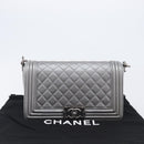 CHANEL Boy Chanel Matelasse Chain Bag Lamb Skin Red Gold CC Auth ka6411M-12