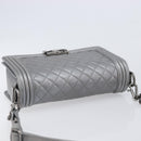 CHANEL Boy Chanel Matelasse Chain Bag Lamb Skin Red Gold CC Auth ka6411M-14