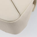 CHANEL Macro Chevron Small Flap Bag Caviar Skin White Silver CC Auth ka6412V-18