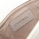 CHANEL Macro Chevron Small Flap Bag Caviar Skin White Silver CC Auth ka6412V-25