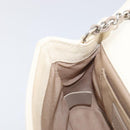 CHANEL Macro Chevron Small Flap Bag Caviar Skin White Silver CC Auth ka6412V-27