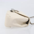 CHANEL Macro Chevron Small Flap Bag Caviar Skin White Silver CC Auth ka6412V-3