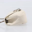 CHANEL Macro Chevron Small Flap Bag Caviar Skin White Silver CC Auth ka6412V-4