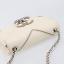 CHANEL Macro Chevron Small Flap Bag Caviar Skin White Silver CC Auth ka6412V-6