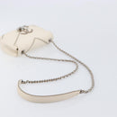 CHANEL Macro Chevron Small Flap Bag Caviar Skin White Silver CC Auth ka6412V-7
