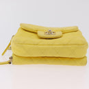 CHANEL Matelasse Chain Shoulder Bag Lamb Skin Yellow Gold CC Auth ka6413M-6