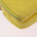 CHANEL Matelasse Chain Shoulder Bag Lamb Skin Yellow Gold CC Auth ka6413M-18