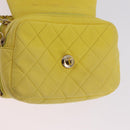 CHANEL Matelasse Chain Shoulder Bag Lamb Skin Yellow Gold CC Auth ka6413M-24
