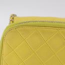 CHANEL Matelasse Chain Shoulder Bag Lamb Skin Yellow Gold CC Auth ka6413M-3