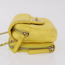 CHANEL Matelasse Chain Shoulder Bag Lamb Skin Yellow Gold CC Auth ka6413M-5