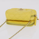 CHANEL Matelasse Chain Shoulder Bag Lamb Skin Yellow Gold CC Auth ka6413M-14