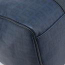 FENDI Zucchino Canvas Hand Bag PVC Navy Gold Auth ka6414-11