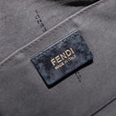 FENDI Zucchino Canvas Hand Bag PVC Navy Gold Auth ka6414-19