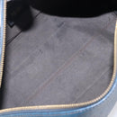 FENDI Zucchino Canvas Hand Bag PVC Navy Gold Auth ka6414-20