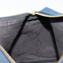 FENDI Zucchino Canvas Hand Bag PVC Navy Gold Auth ka6414-21