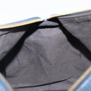 FENDI Zucchino Canvas Hand Bag PVC Navy Gold Auth ka6414-22