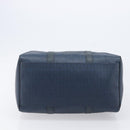 FENDI Zucchino Canvas Hand Bag PVC Navy Gold Auth ka6414-9
