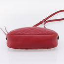 GUCCI GG Marmont Shoulder Bag Leather Red Gold 447632 Auth ka6415-10