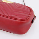 GUCCI GG Marmont Shoulder Bag Leather Red Gold 447632 Auth ka6415-11