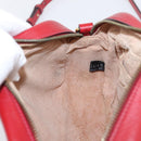 GUCCI GG Marmont Shoulder Bag Leather Red Gold 447632 Auth ka6415-20