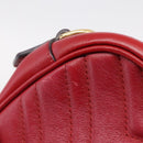 GUCCI GG Marmont Shoulder Bag Leather Red Gold 447632 Auth ka6415-23