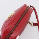GUCCI GG Marmont Shoulder Bag Leather Red Gold 447632 Auth ka6415-6