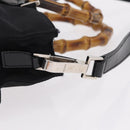 GUCCI Bamboo Hand Bag Nylon 2way Black Silver 001 2855 1875 5 Auth ka6416-16