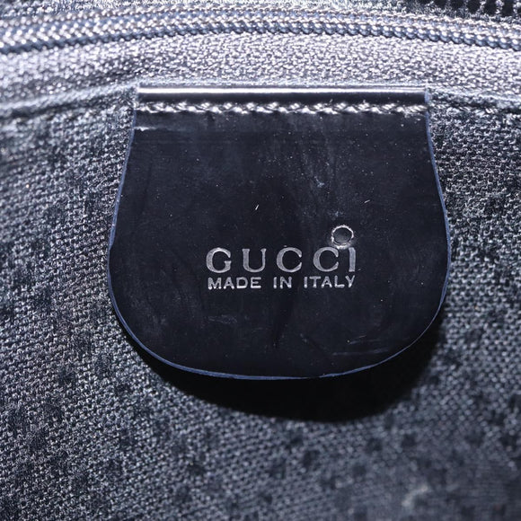 GUCCI Bamboo Hand Bag Nylon 2way Black Silver 001 2855 1875 5 Auth ka6416