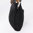 GUCCI Bamboo Hand Bag Nylon 2way Black Silver 001 2855 1875 5 Auth ka6416-5