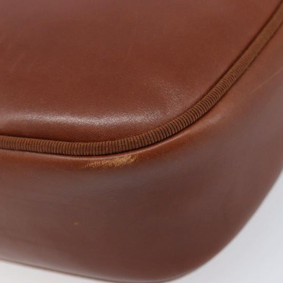 Salvatore Ferragamo Vala Shoulder Bag Leather Gold Brown Auth ka6418