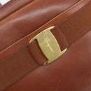 Salvatore Ferragamo Vala Shoulder Bag Leather Gold Brown Auth ka6418-22