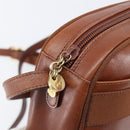 Salvatore Ferragamo Vala Shoulder Bag Leather Gold Brown Auth ka6418-23