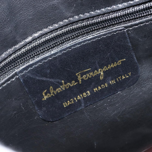 Salvatore Ferragamo Vala Shoulder Bag Leather Gold Brown Auth ka6418