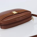 Salvatore Ferragamo Vala Shoulder Bag Leather Gold Brown Auth ka6418-14