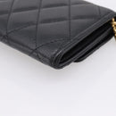 CHANEL Matelasse Chain Shoulder Card Case Caviar Skin Black Gold CC Auth ka6420V-13