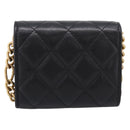 CHANEL Matelasse Chain Shoulder Card Case Caviar Skin Black Gold CC Auth ka6420V-3
