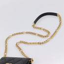 CHANEL Matelasse Chain Shoulder Card Case Caviar Skin Black Gold CC Auth ka6420V-8