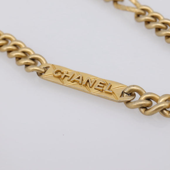 CHANEL Matelasse Chain Shoulder Card Case Caviar Skin Black Gold CC Auth ka6420V