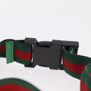 GUCCI Children's Web Sherry Line Waist Bag Canvas Green 502095 Auth ka6422V-15