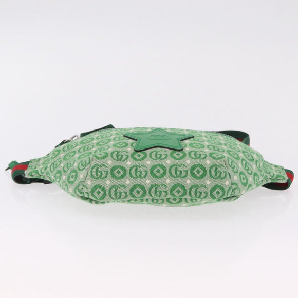 GUCCI Children's Web Sherry Line Waist Bag Canvas Green 502095 Auth ka6422V