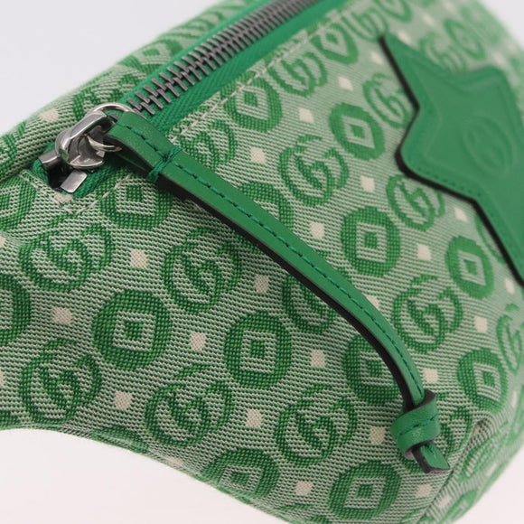 GUCCI Children's Web Sherry Line Waist Bag Canvas Green 502095 Auth ka6422V