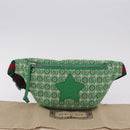 GUCCI Children's Web Sherry Line Waist Bag Canvas Green 502095 Auth ka6422V-12
