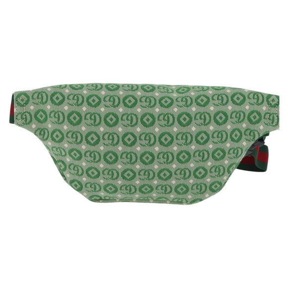 GUCCI Children's Web Sherry Line Waist Bag Canvas Green 502095 Auth ka6422V