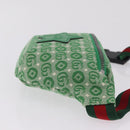 GUCCI Children's Web Sherry Line Waist Bag Canvas Green 502095 Auth ka6422V-3