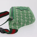 GUCCI Children's Web Sherry Line Waist Bag Canvas Green 502095 Auth ka6422V-4