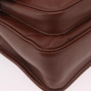 Miu Miu Matelasse Shoulder Bag Leather Brown Gold Tone Auth ka6427M-15