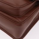 Miu Miu Matelasse Shoulder Bag Leather Brown Gold Tone Auth ka6427M-16